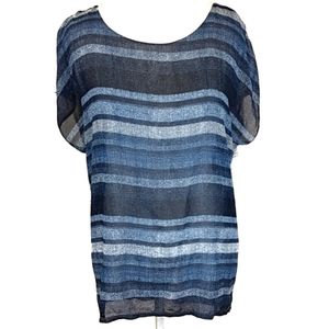Two by Vince Camuto Short Sleeve Stripe Top Large